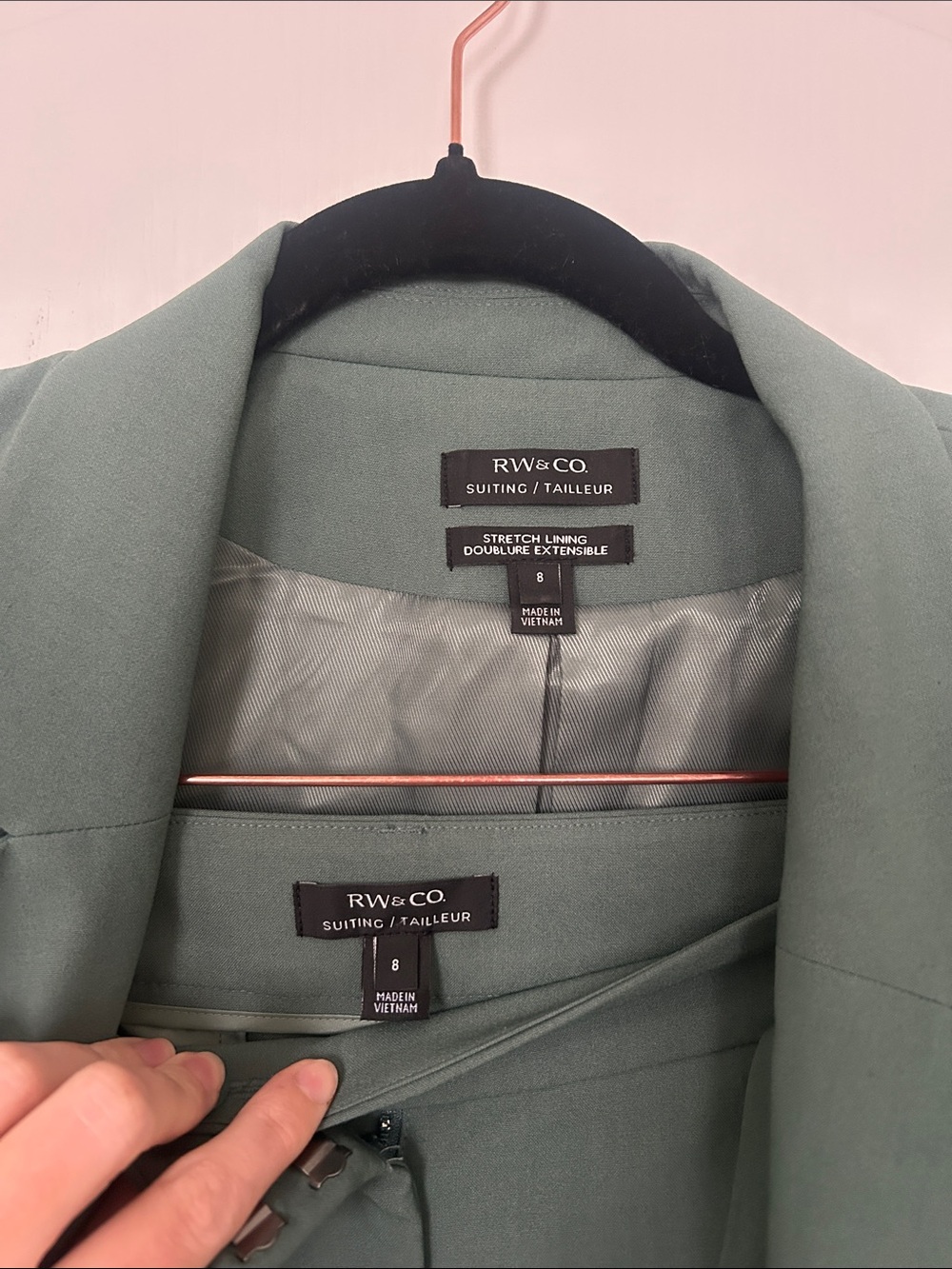 RW&CO. Women's Teal Green Two-Piece Suit - Blazer & Trousers - Picture 3 of 5